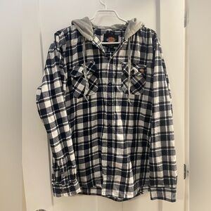 Dickies Hooded Plaid Button Down